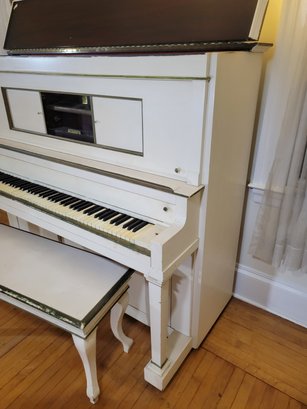 Shaw Piano Company Upright Piano And Stool