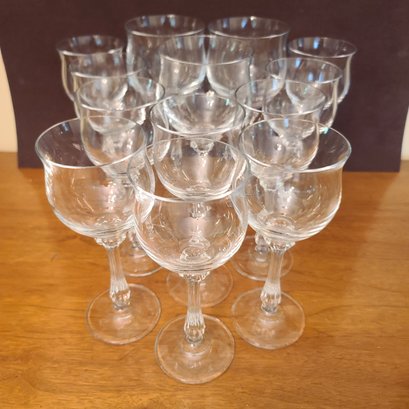 Lovely Set Of Vintage Inspired Crystal Wine Glasses With Fluted Stems