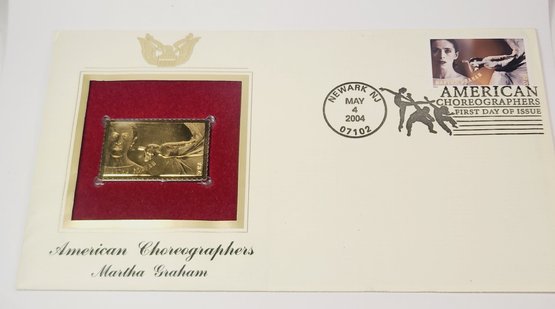 National Postal Museum Golden Replicas - American Choreographers  22kt Gold Plated Stamp / Envelope Stamp