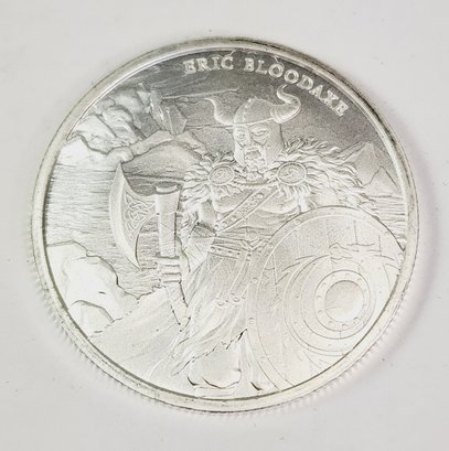 1 Oz .999 Fine PURE SILVER Coin   Legendary Warrior Series ERIC BLOODAXE Medallion
