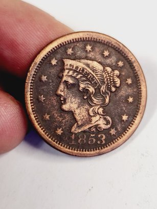 1853 Large Cent US Penny (171 Years Old)