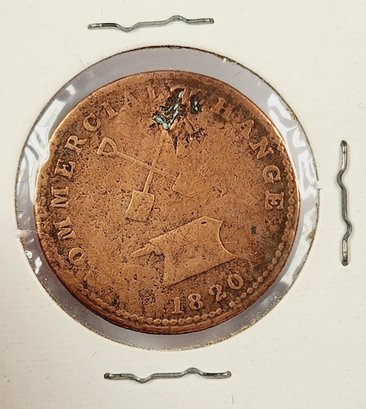1820 Commercial Change Upper Canada Half Penny Token