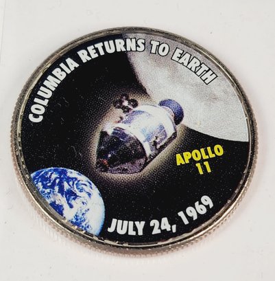 Columbia Returns To Earth - Colorized Commemorative  2015 Kennedy Half Dollar