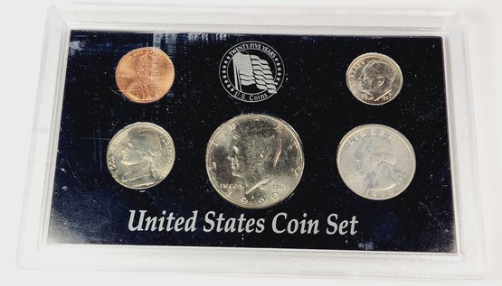 1990 Uncirculated United States  Mint  Set  5 Coins In Display Case