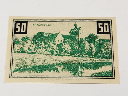 ANTIQUE ...... 1920s Notgeld 50 Bank Note German For 'emergency Money'