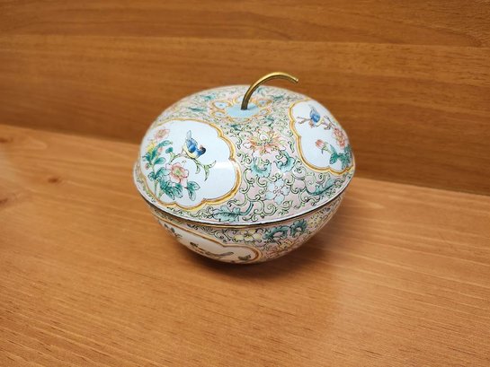 Decorative Large Brass Apple W/detachable Lid