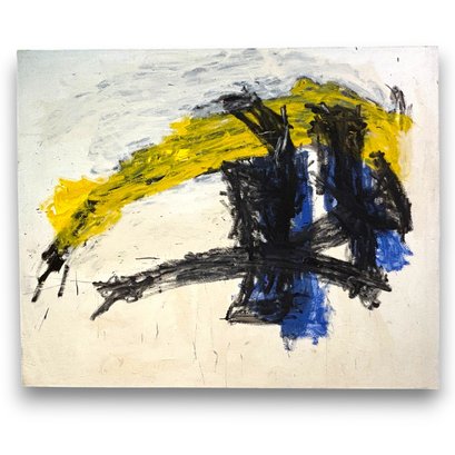 MASSIVE SCALE 'Bridging In Yellow' By Pamela Moineau: Expressionist Abstract Figural Painting 74' W X 60' H