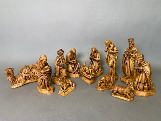 A Twelve Piece Nativity Set