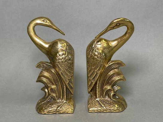 A Beautiful Pair Of Brass Bookends