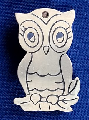Brass Etched Detailed Owl Brooch