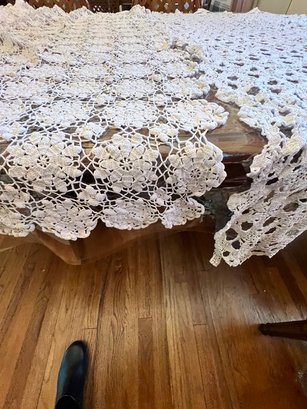 Vintage Crocheted Tablecloths, 2 Of Them View Photos