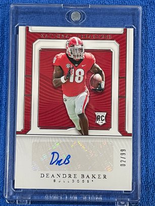 2019 Panini National Treasures Deandre Baker Rookie Auto Card #171 Numbered 2/99