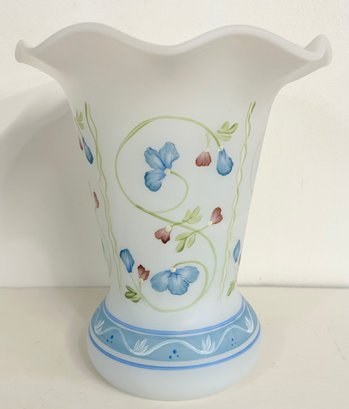 Rare Fenton Hand-Painted Floral Vase