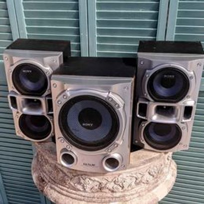 Sony 3-Way Speakers: Two SS-RG490S & SS-WG490S DSW Direct Radiating Subwoofer