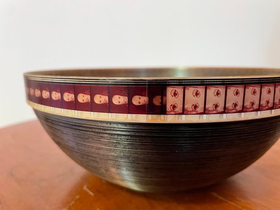 Vintage Celluloid Movie Film Reel Decorative Bowl Signed