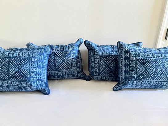Set Of 4 Decorative Cotton Pillow Cases With Inserts