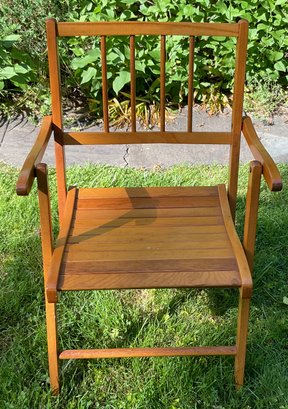 Vintage Folding Wooden Slat Chair