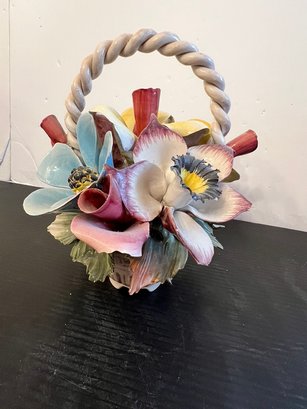 Capodimonte Basket Of Flowers, Ready For Your Spring Fling!