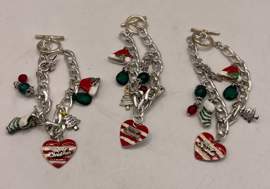 3 Christmas Bracelets With Cute Charms