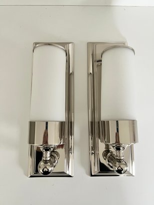 Polished Nickel Wall Sconces (pair)