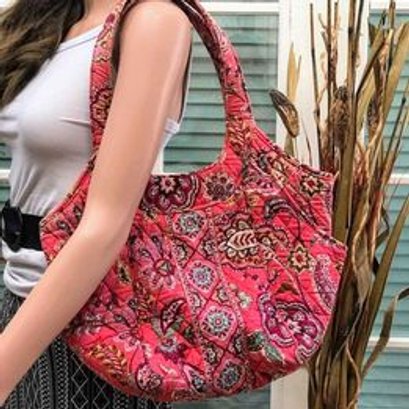 Vera Bradley Side By Side Tote Call Me Coral ~ Retired Pattern~