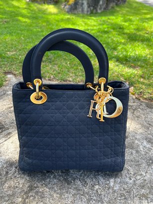 AUTHENTICATED Christian Dior Quilted Black Handbag