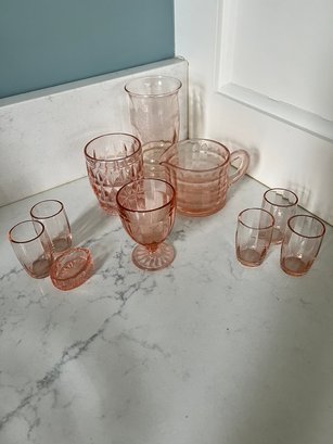 Pink Depresson Glass Lot, Generous
