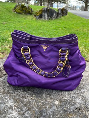 Authenticated Prada Purple Large Tote/Handbag