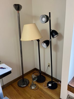 3 Floor Lamps & One Table Lamp