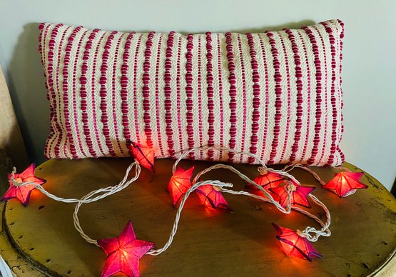 Rectangle Pretty Down Pillow With Purple Star Lights