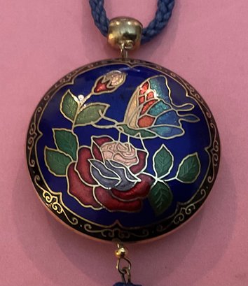 Cloisonne Enamel Colorful Necklace, Tassel
