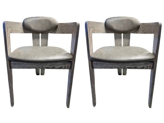 Interlude Home Maryl II Chairs In Gray With Brass Detail - A Pair (1 Of 4)