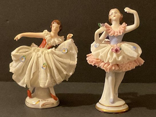 Petite Lace Lady Figurines, Dresden