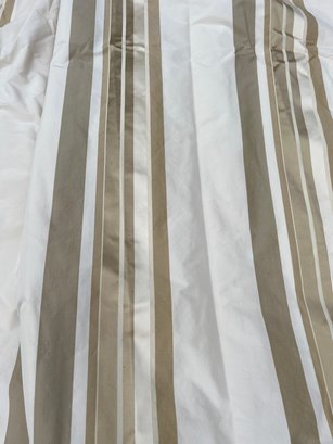 Set Four Custom Ivory Silk Stripe Lined Drapes