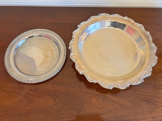 2 Silver/Silver Plated Trays/Platters
