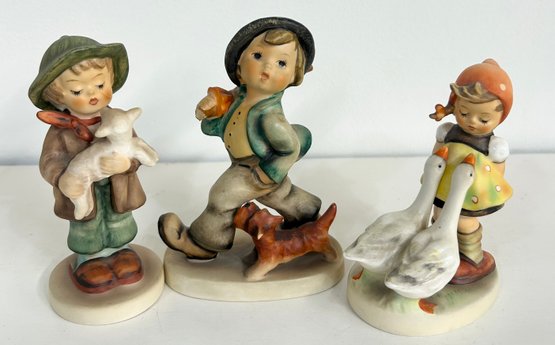 Lot Of 3 Hummels: The Lost Sheep, Strolling Along, & Goose Girl - EXCELLENT CONDITION