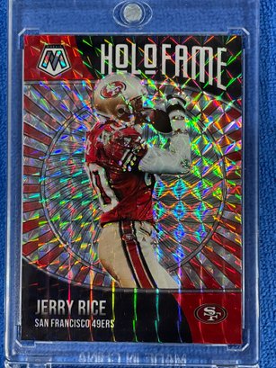 2021 Panini Mosaic Holo Fame Jerry Rice Holo Prizm Card #14