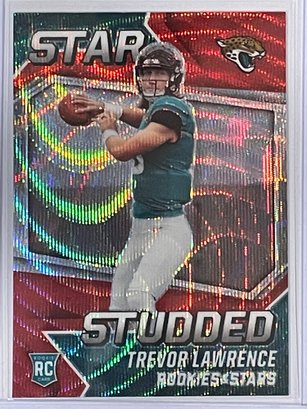 2021 Panini Rookies And Stars Trevor Lawrence Star Studded Red Wave Rookie Prizm Card #SS-21