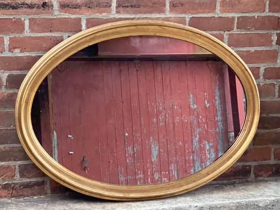 Large Vintage La Barge Gilded Oval Mirror