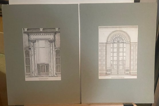 Two Unframed Interior Design Lithographs By Dufour