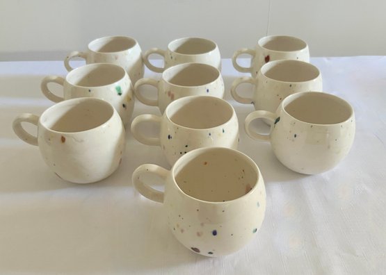10 Ceramic Multi-Colored Mugs