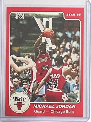 1984 Star Michael Jordan Card #101   Earliest Card Of Jordan In The Chicago Bulls Uniform.  Real Rookie Card