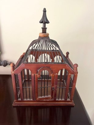 Vintage Chinese Decorative Wooden Bird Cage