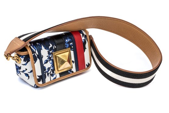 Sonia Rykiel Paris Leather And Canvas Handbag