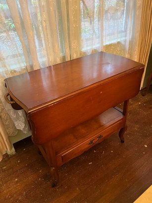 Vintage Solide Wood Drop Leaf Side Table