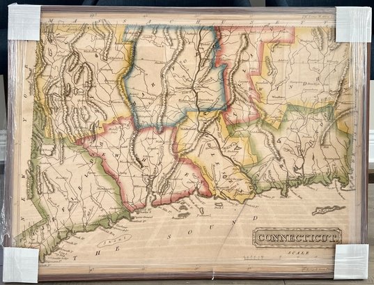 Large Historic Map Of Connecticut Wall Art (print)