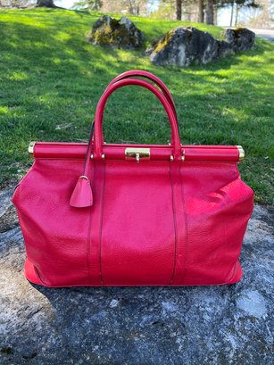 Suarez New York Red Leather Large Handbag