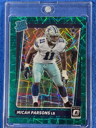 2021 Panini Donruss Rated Rookie Green Velocity Laser Micah Parsons Card #245