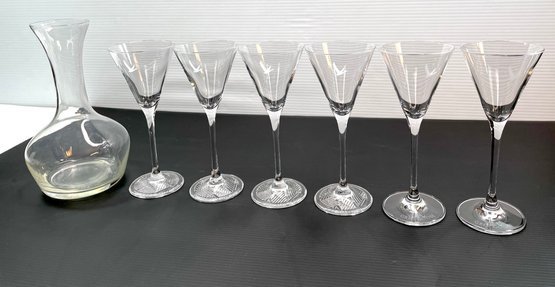 Grey Goose Cocktail Glasses And Glass Carafe