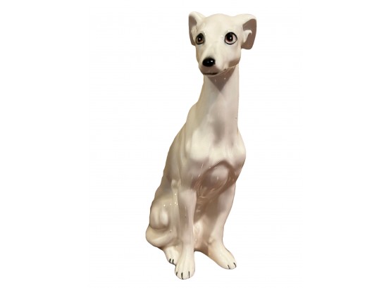 Vintage Ceramic Whippet Dog  Statue